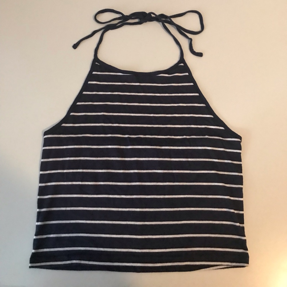 Brandy Melville Striped Halter Crop Top